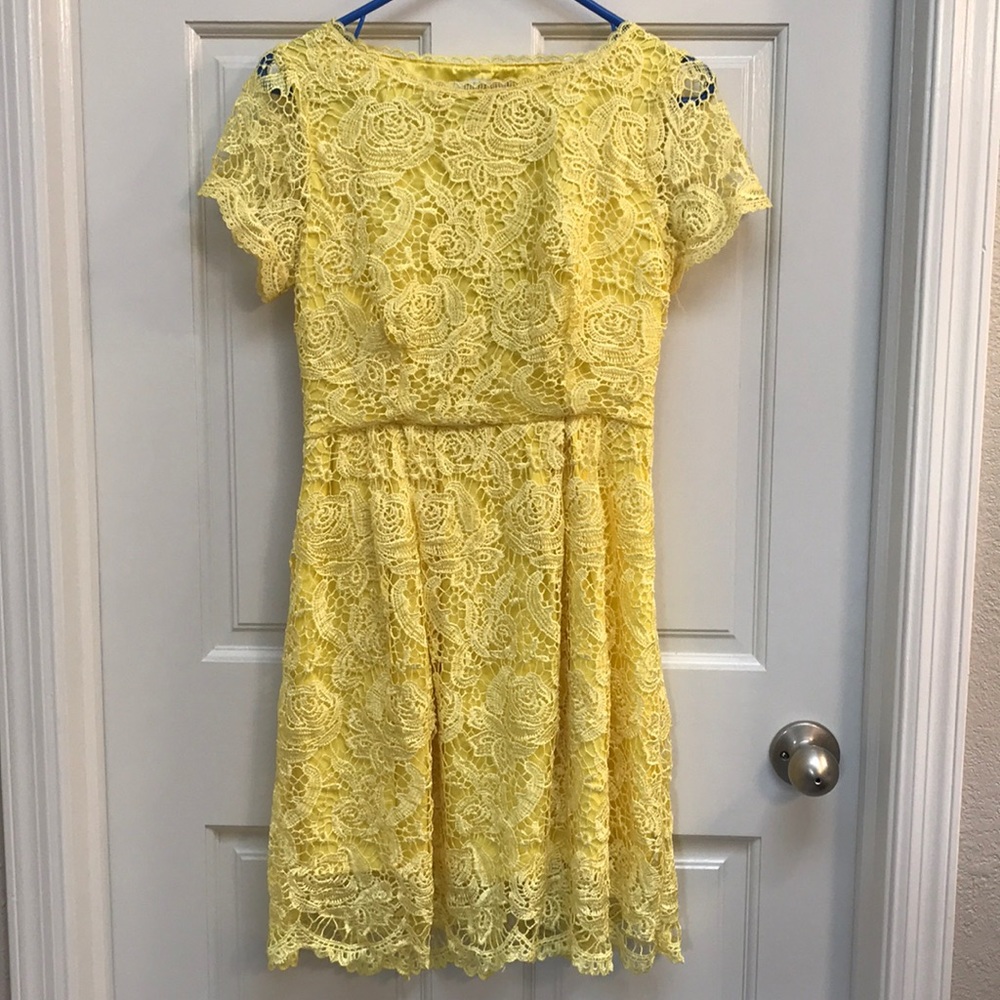 Yellow lace dress
